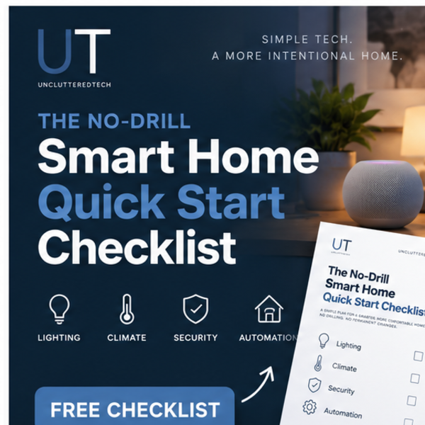 No-Drill Smart Home Quick Start Checklist (Free) cover